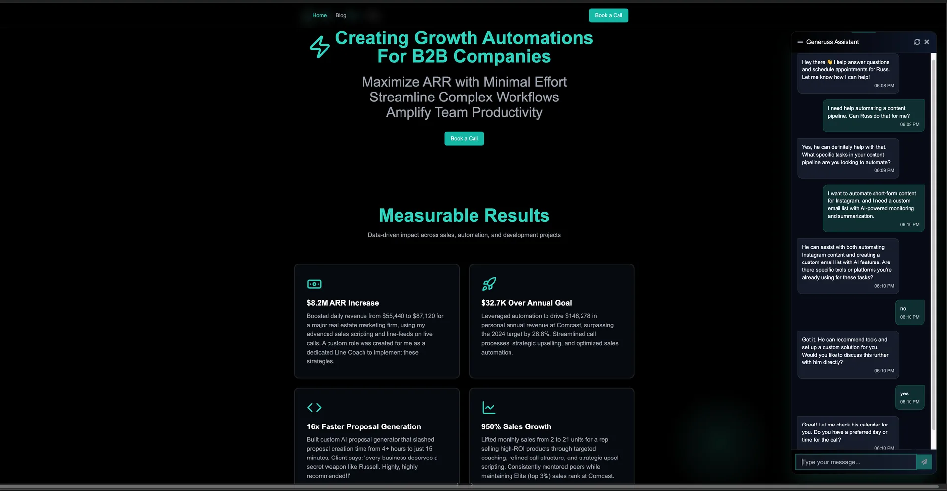 generuss design screenshot